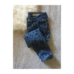 Anthropologie Mid-Rise Skinny Jeans-Leopard Print